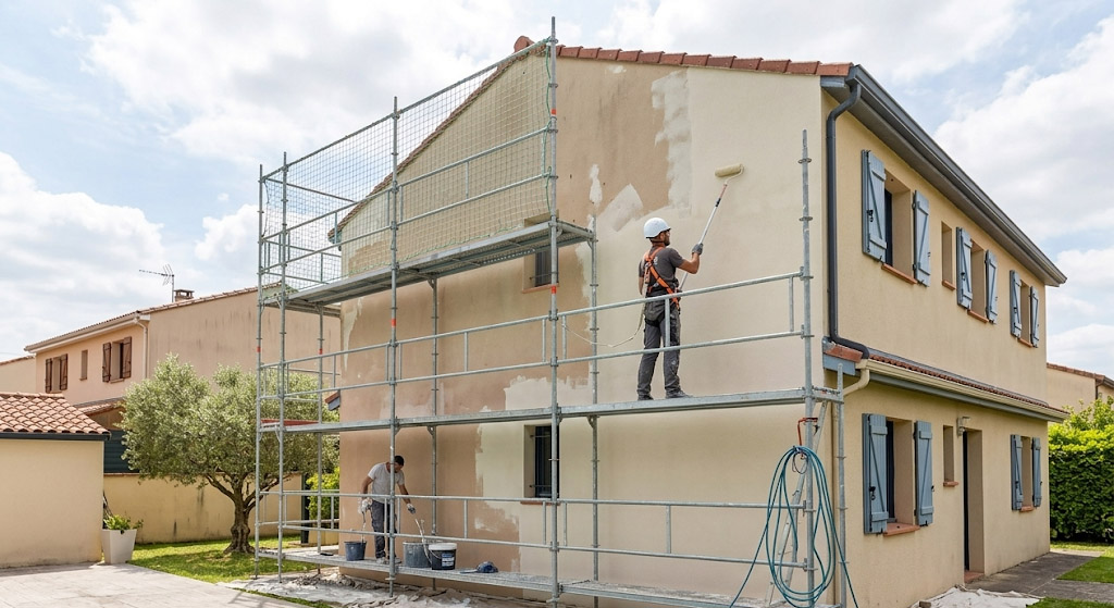 Façade avant travaux de ravalement à Roques